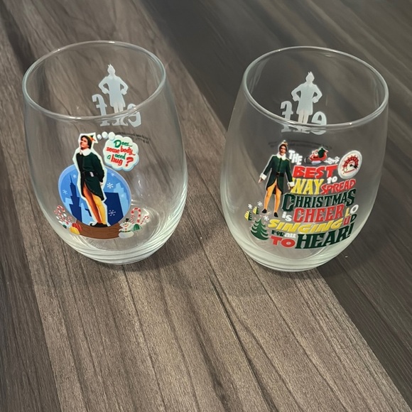 Elf Themed Stemless Wine Glasses - Picture 1 of 5